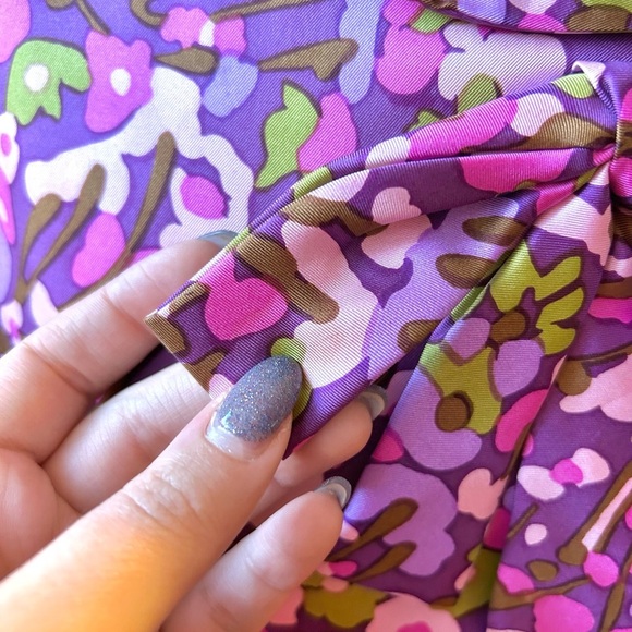 60s True Vintage Psychedelic Floral Mod Gogo Shift Mini Dress - Picture 4 of 6